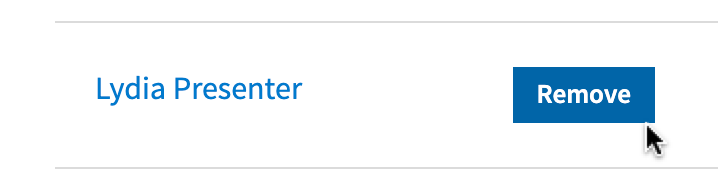 Remove button from Presenters tab