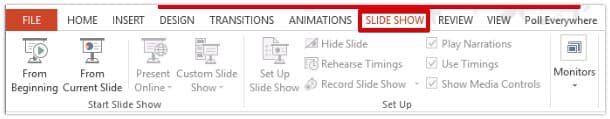 PPT Slide Show tab